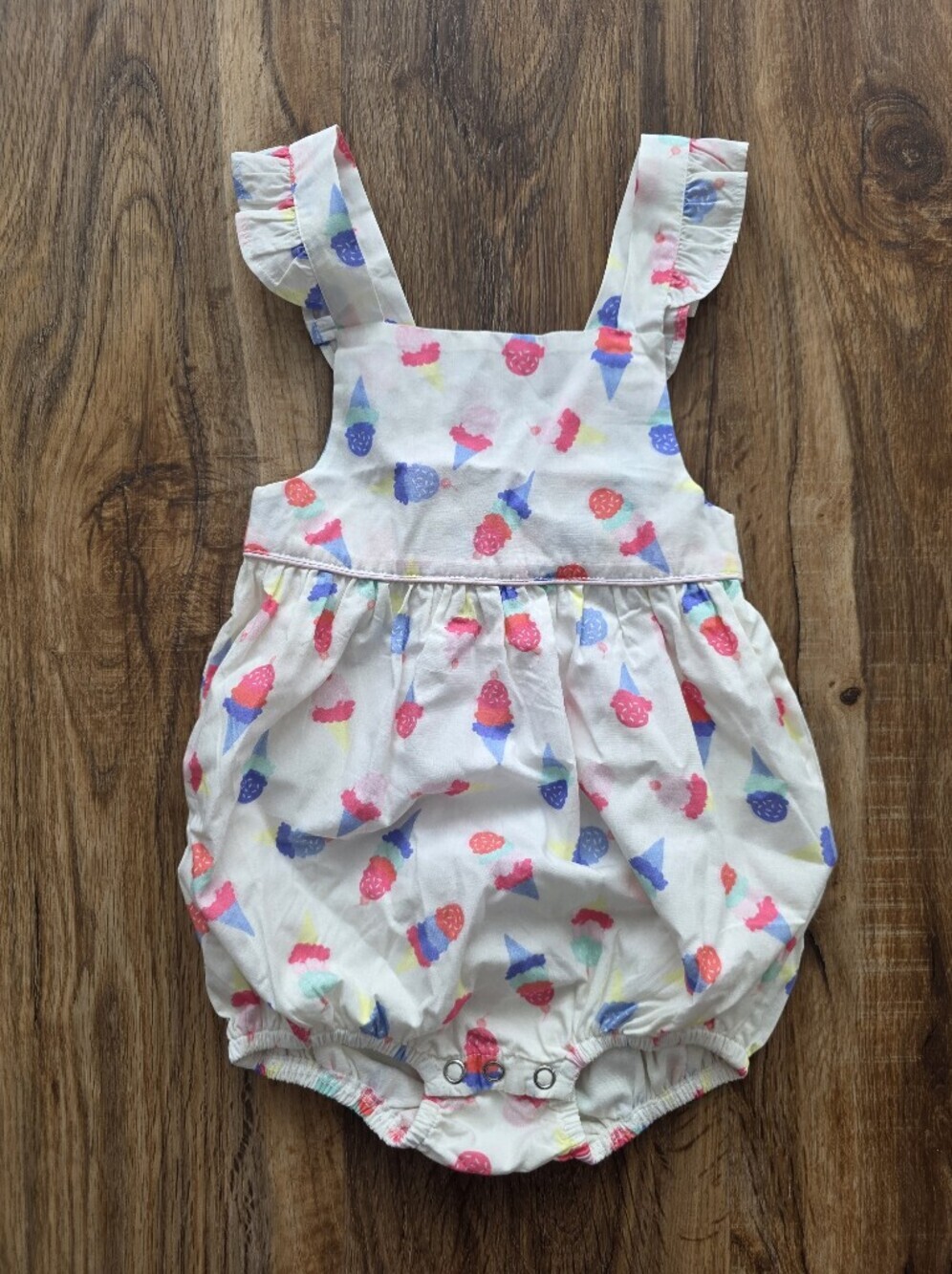 Petit Peony Bubble Romper Ice Cream Size 12-18M